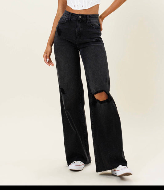 90’s Baby Wide Jeans ~ Vintage Black